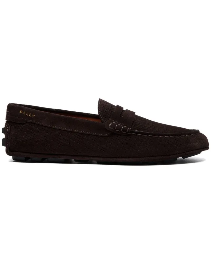 Bally Bestickte Loafer mit runder Kappe - Braun Braun