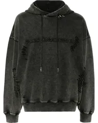 Feng Chen Wang Gerippter Hoodie Grau