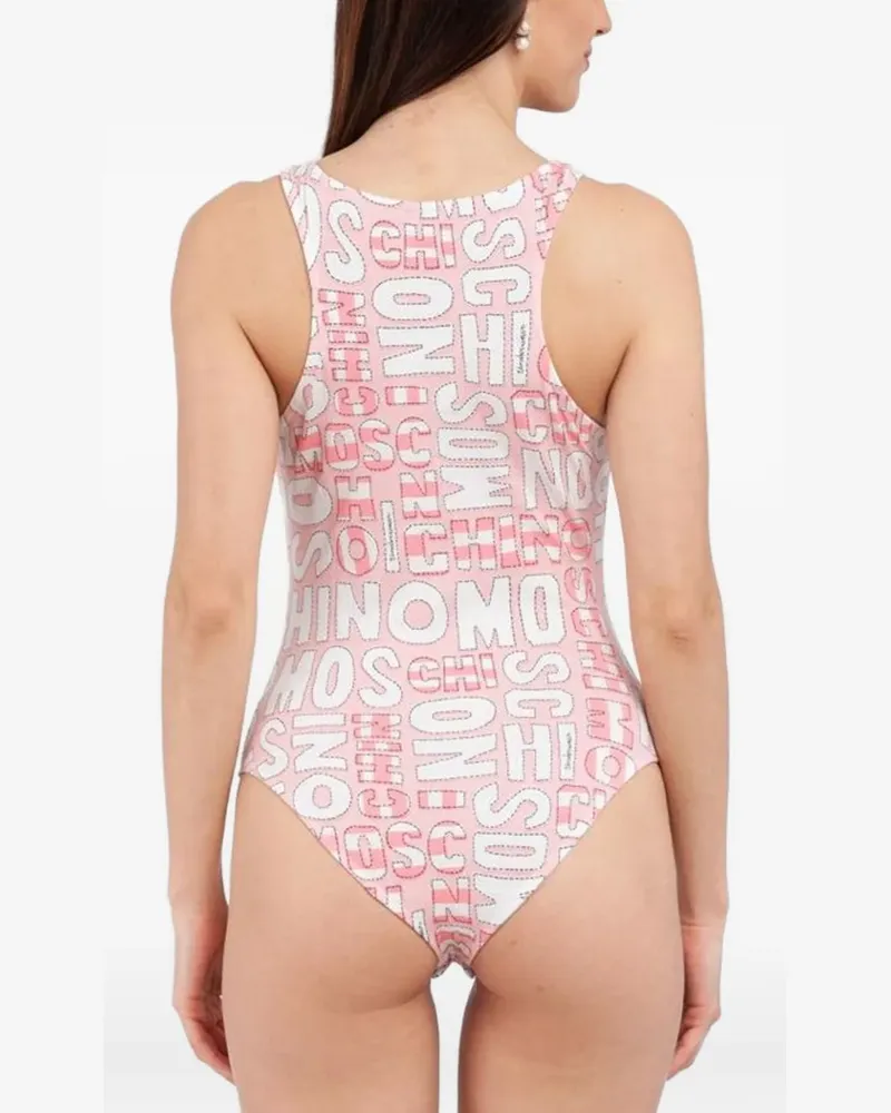 Moschino logo-print one-piece - Rosa Rosa