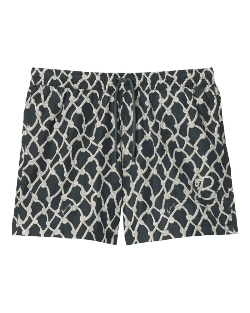 Burberry Badeshorts mit nautischem Knoten-Print - Schwarz Schwarz