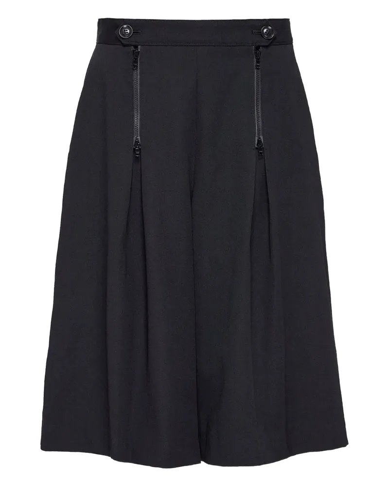 Yohji Yamamoto Shorts mit Falten - Schwarz Schwarz