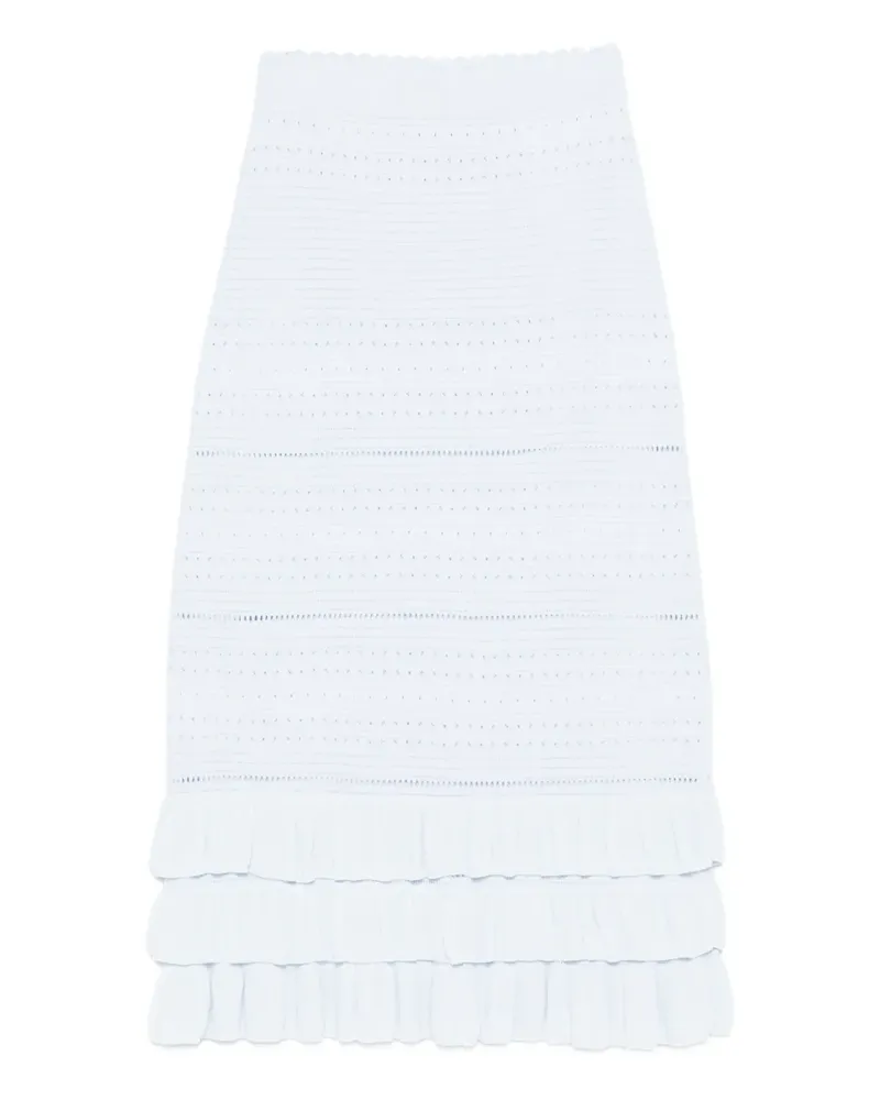 Maje Midirock mit Rüschen - Blau Blau