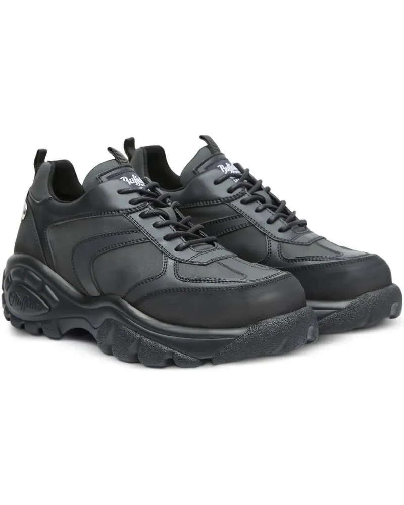 Buffalo Sneakers mit Logo-Patch - Schwarz Schwarz