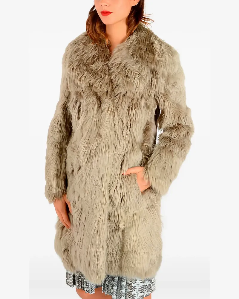 Maison Margiela Mantel mit Shearling-Kragen - Nude Nude