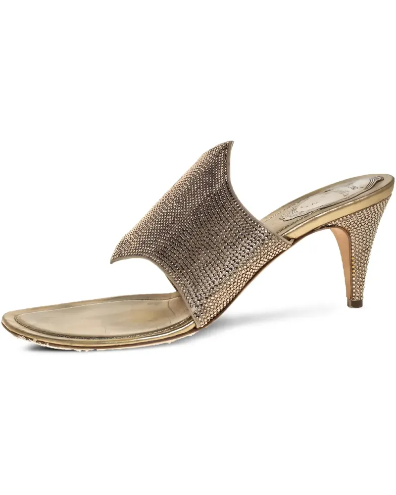 René Caovilla Sandalen mit Kristallen 70mm - Gold Gold