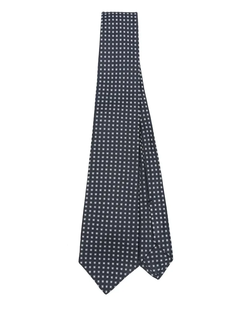 Kiton Krawatte mit Jacquardmuster - Blau Blau