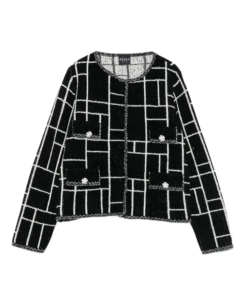 NEERA Geometrisch gemusterte Jacke - Schwarz Schwarz