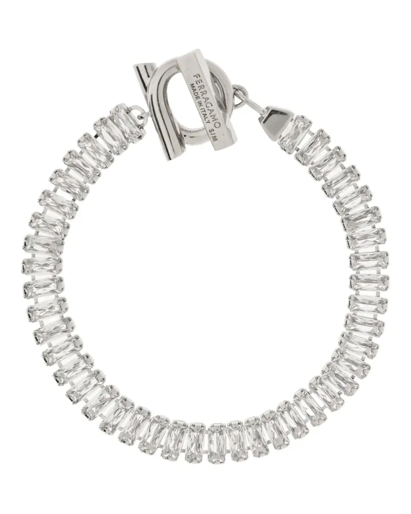 Ferragamo crystal-embellished Gancini bracelets - Silber Silber