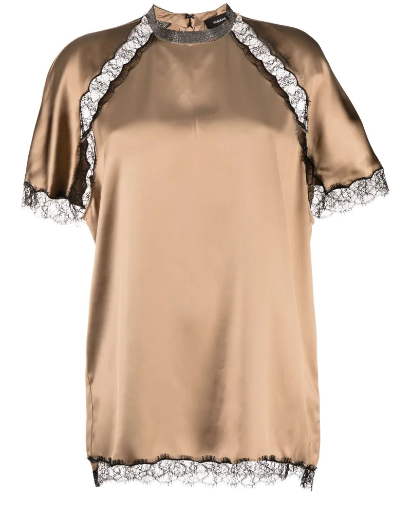 Fabiana Filippi Bluse mit Spitze - Braun Braun