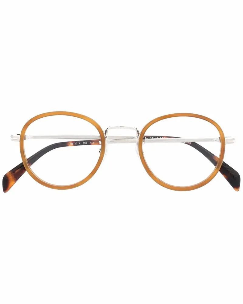 EYEWEAR by DAVID BECKHAM Runde Brille in Schildpattoptik - Silber Silber