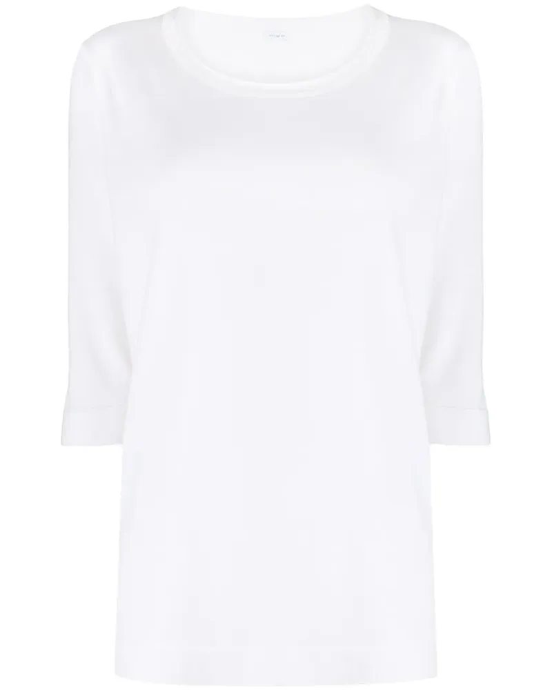 Malo T-Shirt mit Falten - Weiß Weiß