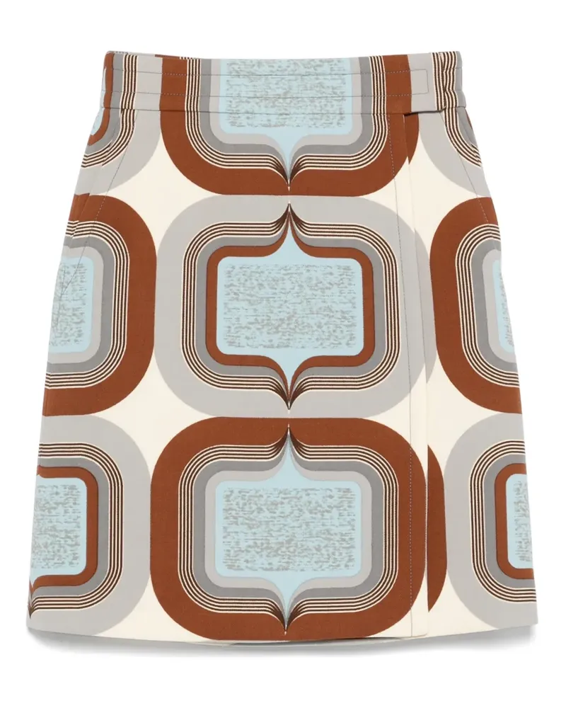Miu Miu Minirock mit geometrischem Print - Nude Nude