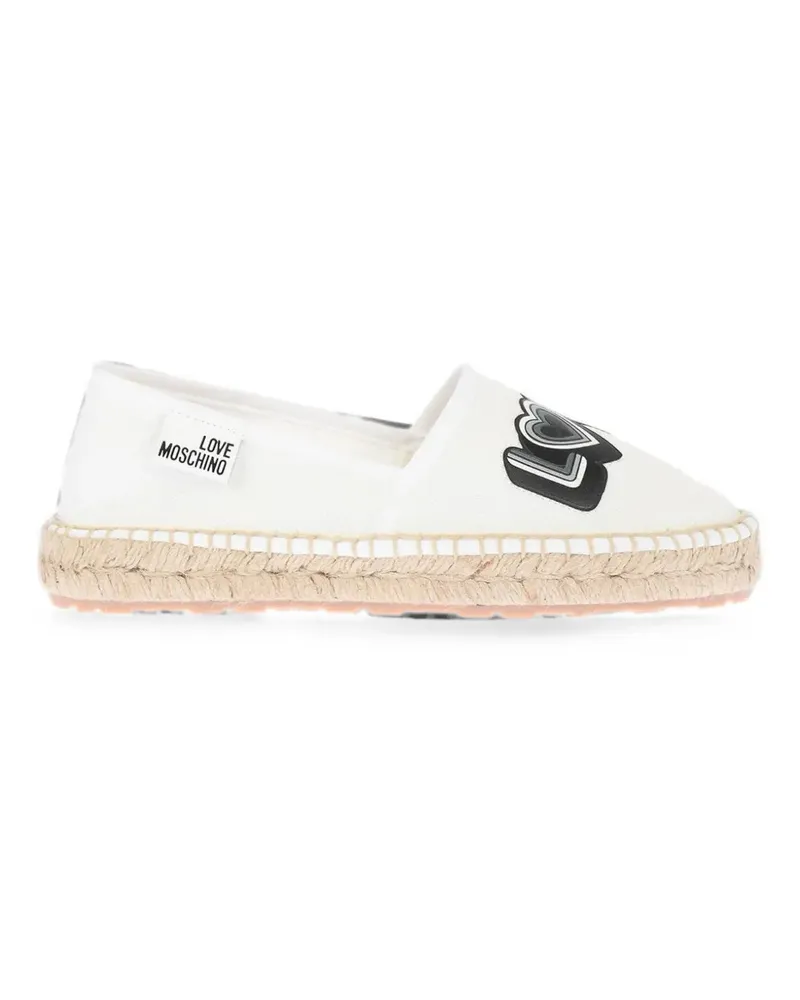 Moschino logo-print mesh espadrilles - Weiß Weiß