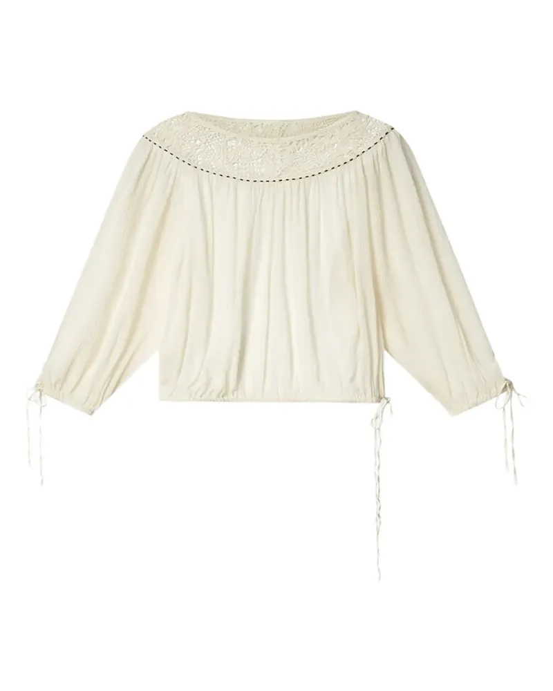 Isabel Marant Nelida Bluse mit Ballonärmeln - Nude Nude