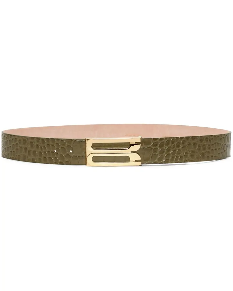 Victoria Beckham Jumbo Frame Gürtel mit Kroko-Prägung - Grün Grün