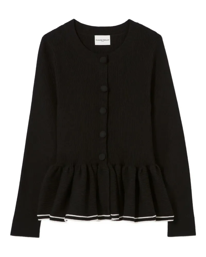 Claudie Pierlot Gerippter Cardigan - Schwarz Schwarz