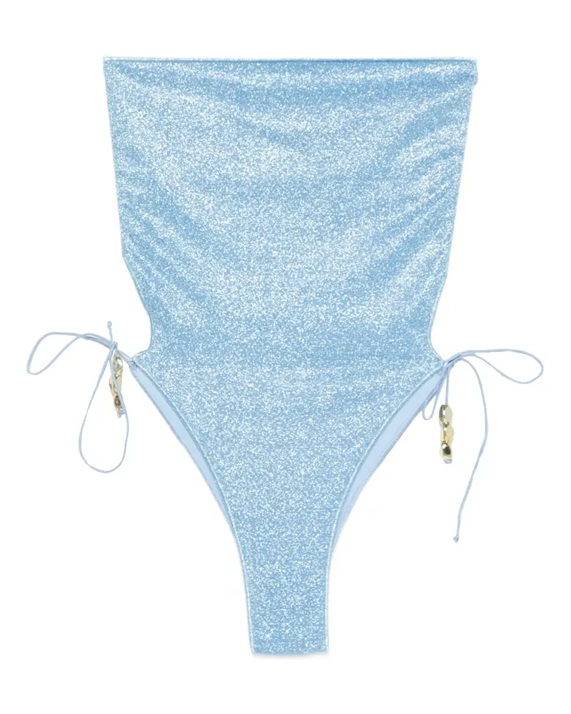 Oséree Badeanzug in Glitzer-Optik - Blau Blau