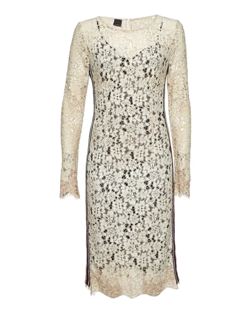 Pinko Gestreiftes Midikleid aus Kordelspitze - Nude Nude