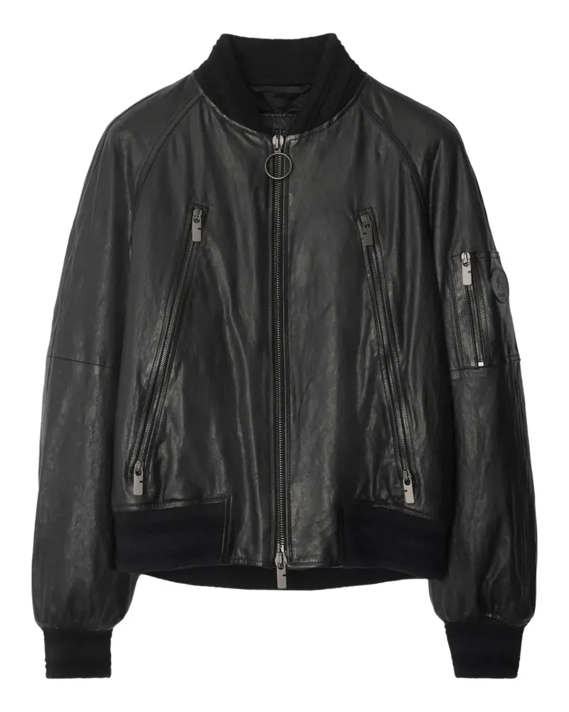 Burberry Klassische Lederjacke - Schwarz Schwarz