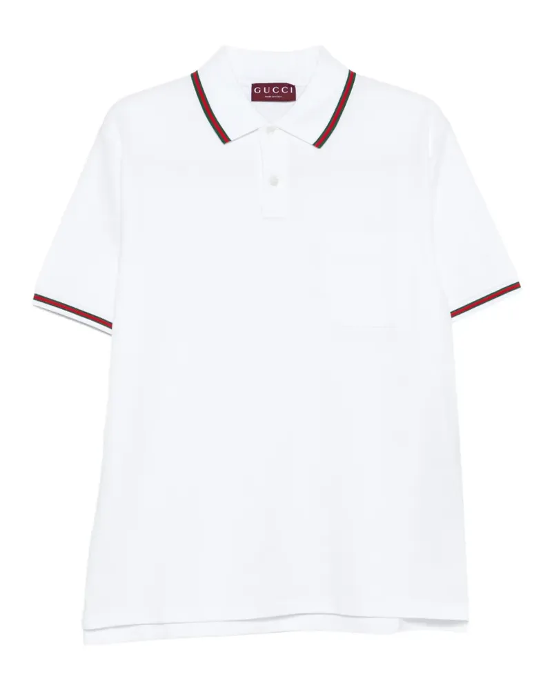 Gucci Poloshirt mit Streifendetail - Weiß Weiß