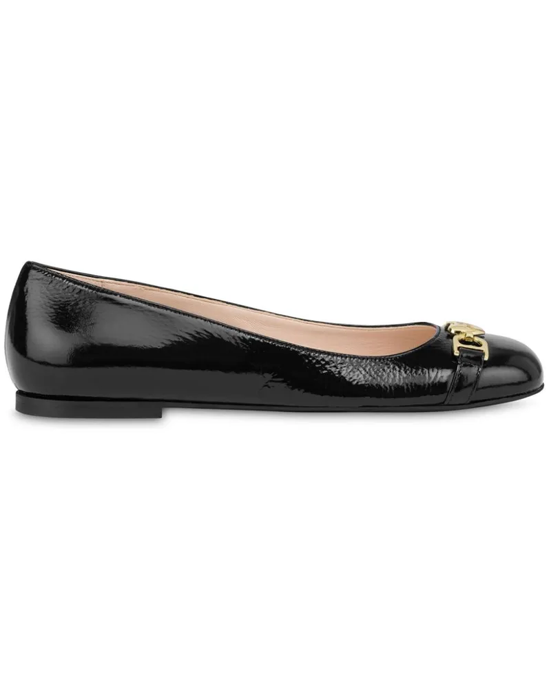 Moschino Ballerinas mit Herz-Schild - Schwarz Schwarz