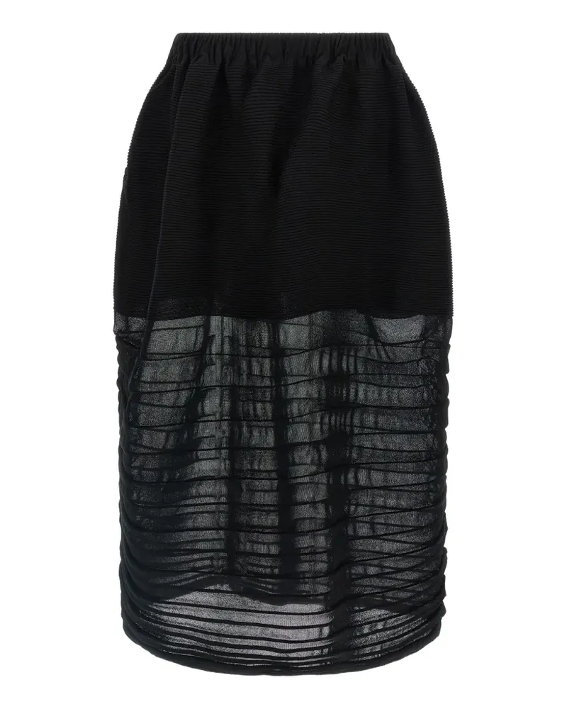 Issey Miyake contrasting midi skirt - Schwarz Schwarz