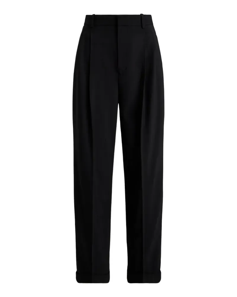 Ralph Lauren Wide-Leg-Hose mit Bundfalten - Schwarz Schwarz