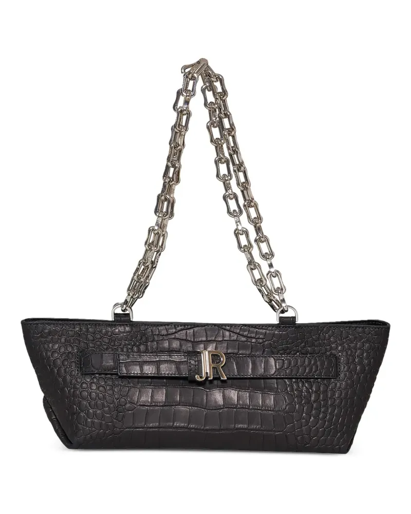 John Richmond croc-effect shoulder bag - Schwarz Schwarz