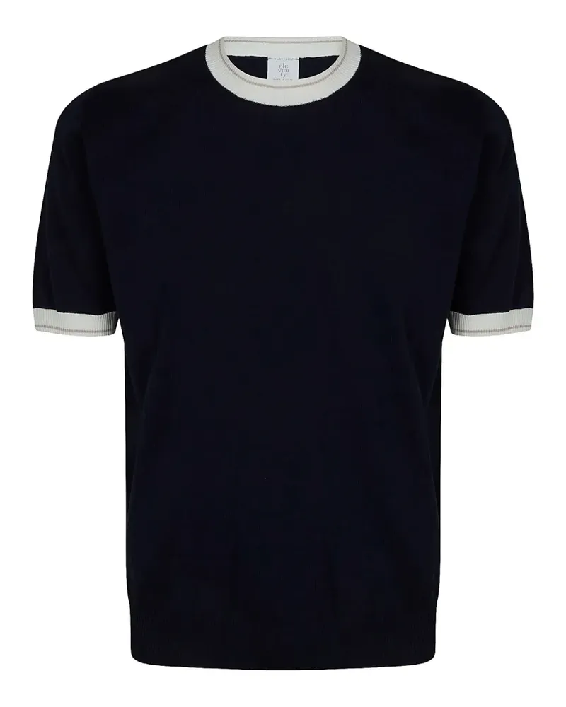 Eleventy Geripptes T-Shirt - Blau Blau