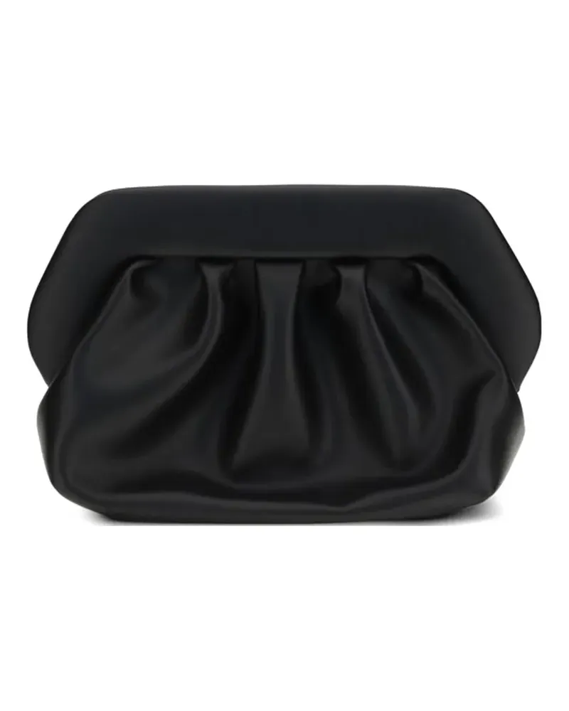 THEMOIRÈ gathered clutch bag - Schwarz Schwarz