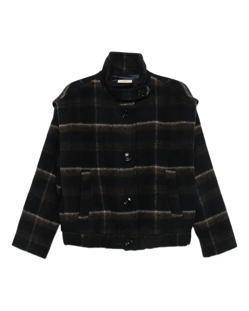 Sessùn check-pattern button-up jacket - Schwarz Schwarz