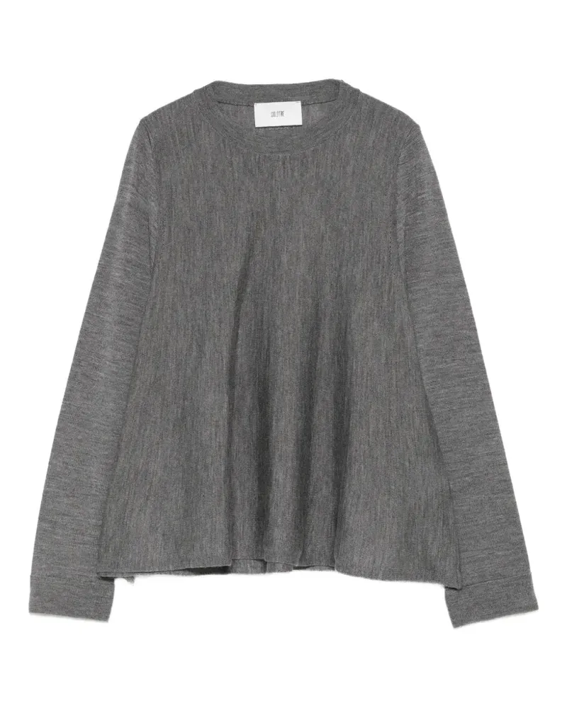 SOLOTRE Pullover mit Falten - Grau Grau