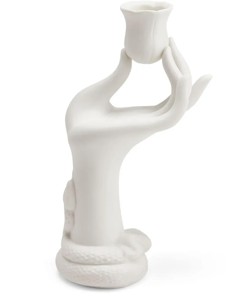 Jonathan Adler Eve Kerzenhalter aus Porzellan (18,4cm x 11,4cm) - Weiß Weiß