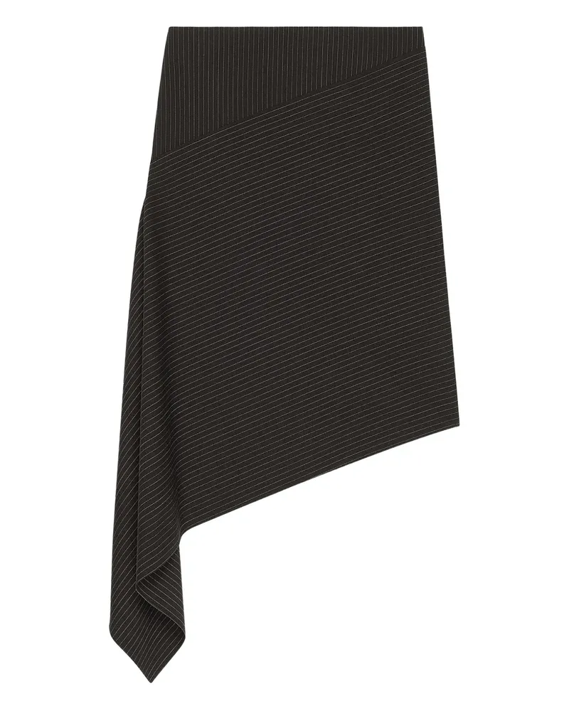 Courrèges Asymmetrischer Rock mit Nadelstreifen - Schwarz Schwarz