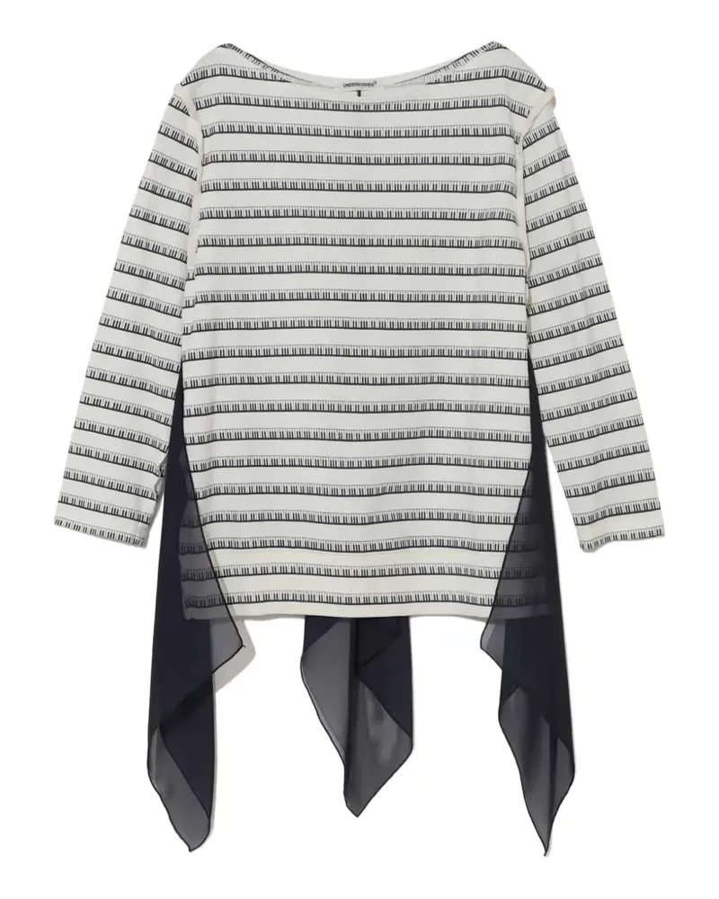 Undercover piano-print draped-panel top - Nude Nude