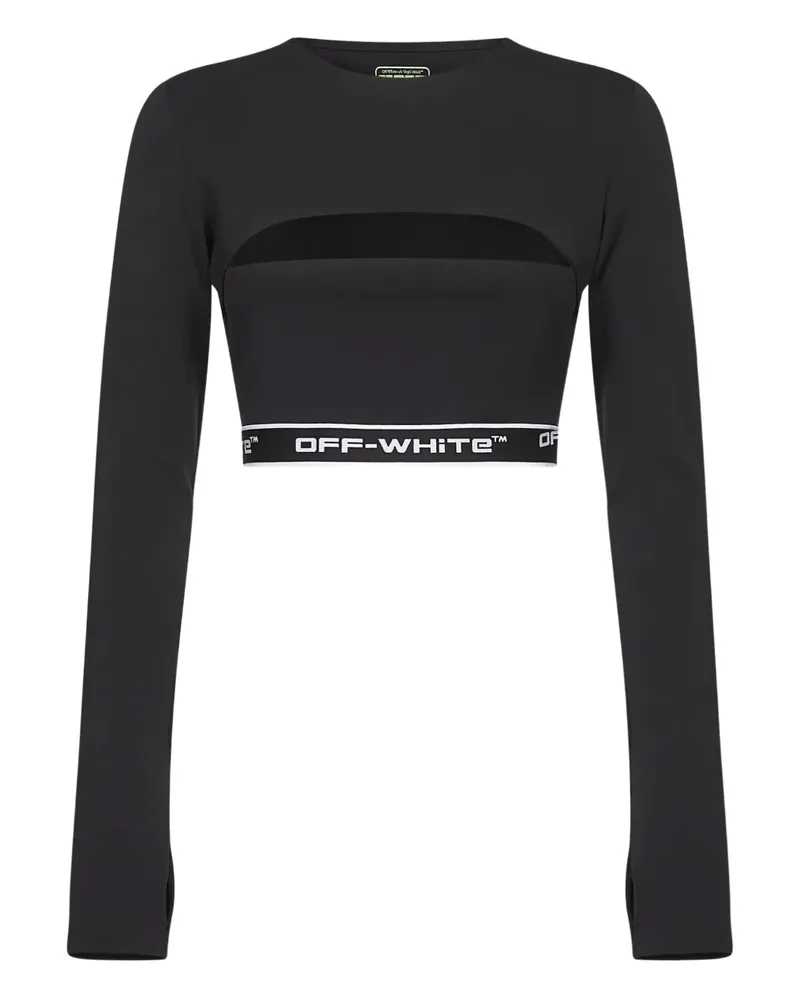 OFF-WHITE Langarmshirt mit Logo-Detail - Schwarz Schwarz