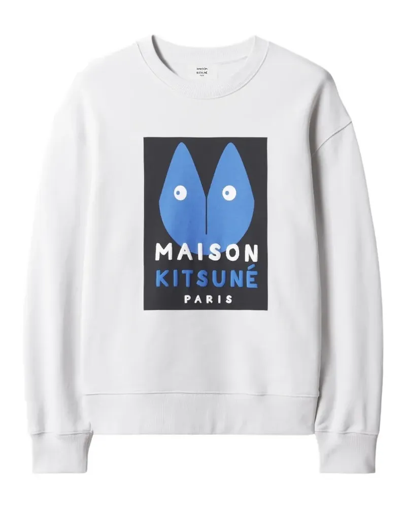 Kitsuné Fortune Fox Sweatshirt mit grafischem Print - Weiß Weiß