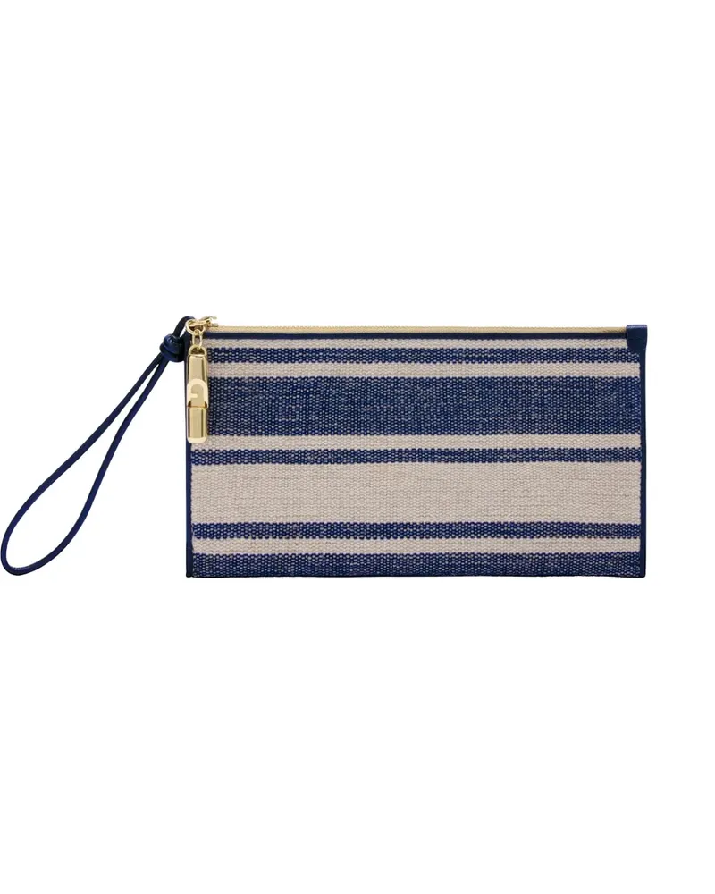 Furla Gestreifte Iride Clutch - Blau Blau