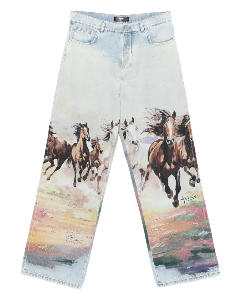 Amiri horse-print jeans - Blau Blau