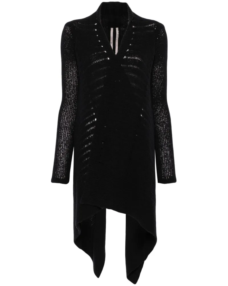Rick Owens Cardigan in Wickeloptik - Schwarz Schwarz