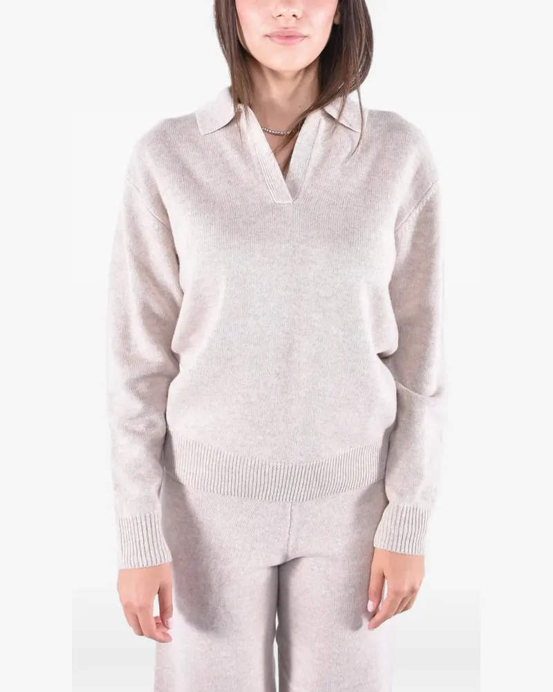 MC2 Saint Barth Eze Strickpullover aus Wolle mit Polokragen - Nude Nude