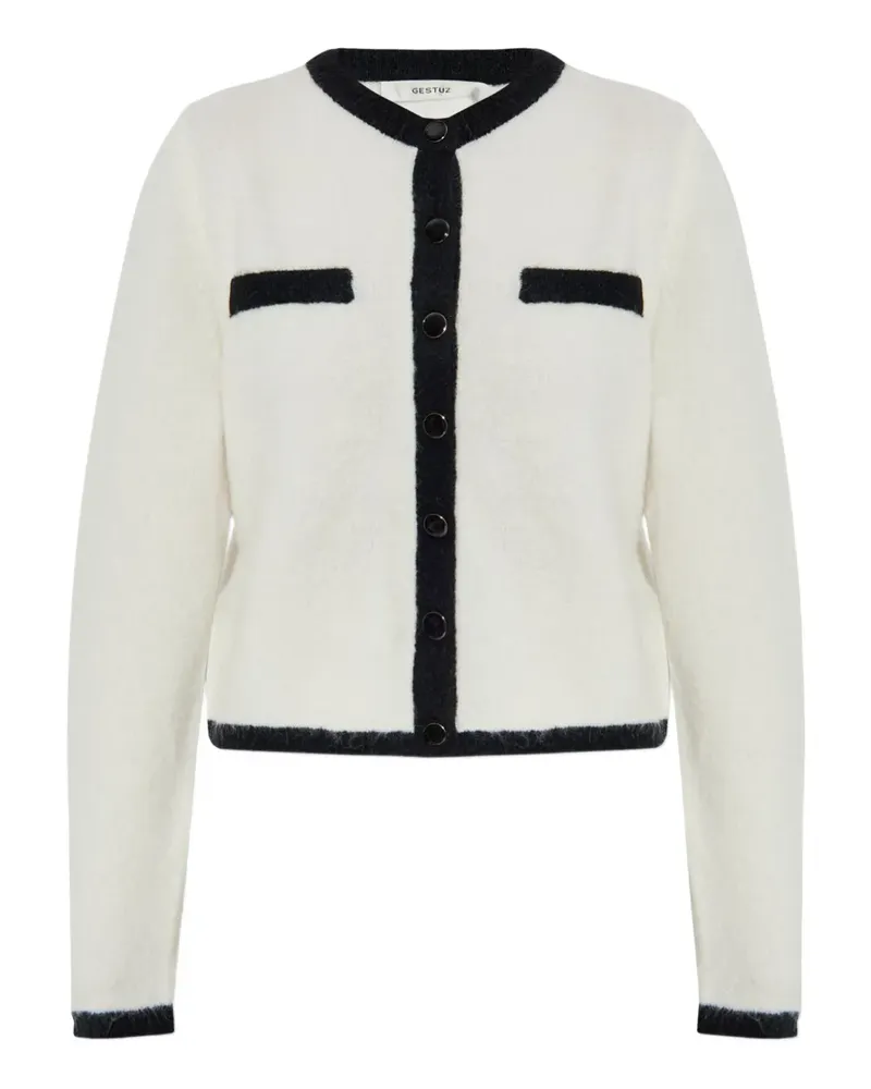 Gestuz Cardigan mit Knopfverschluss - Weiß Weiß