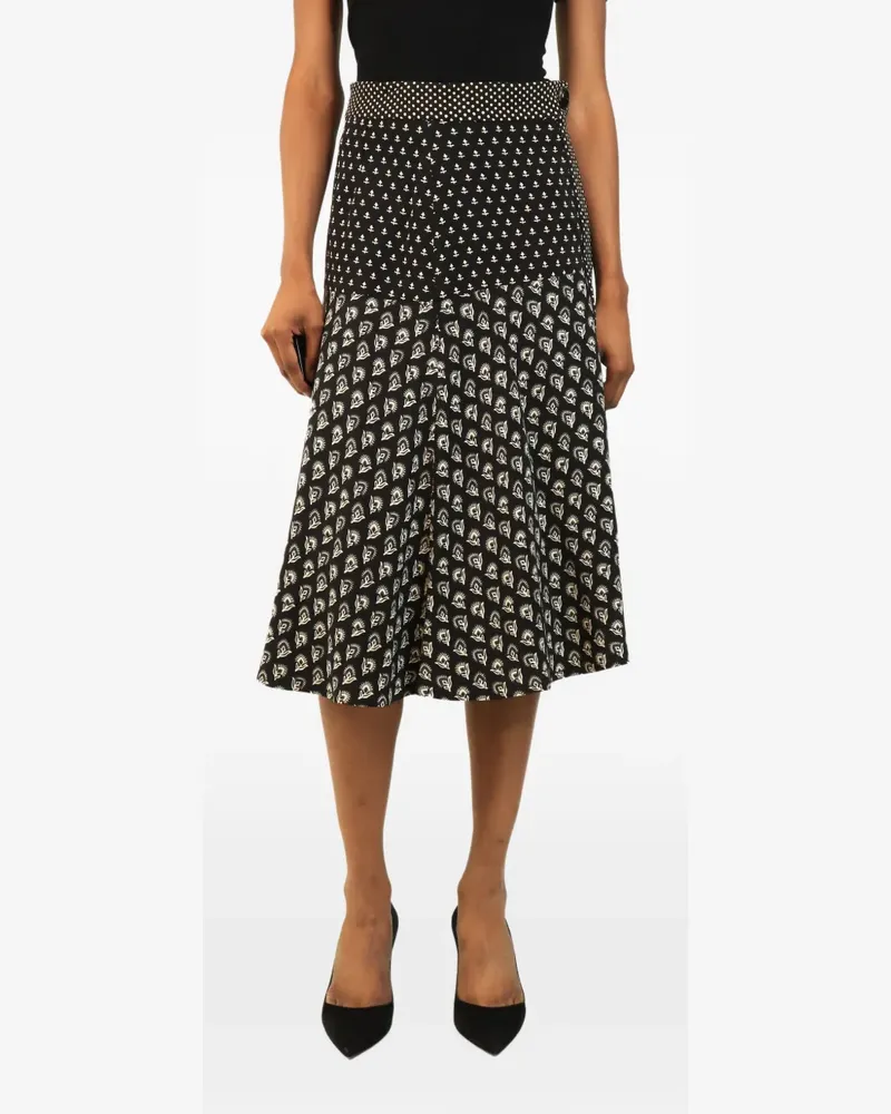 Proenza Schouler 2018 Midirock mit Print - Schwarz Schwarz