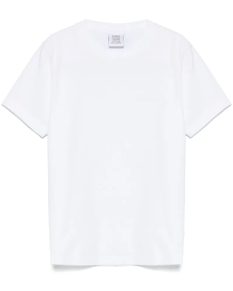 VETEMENTS T-Shirt mit Logo-Stickerei - Weiß Weiß