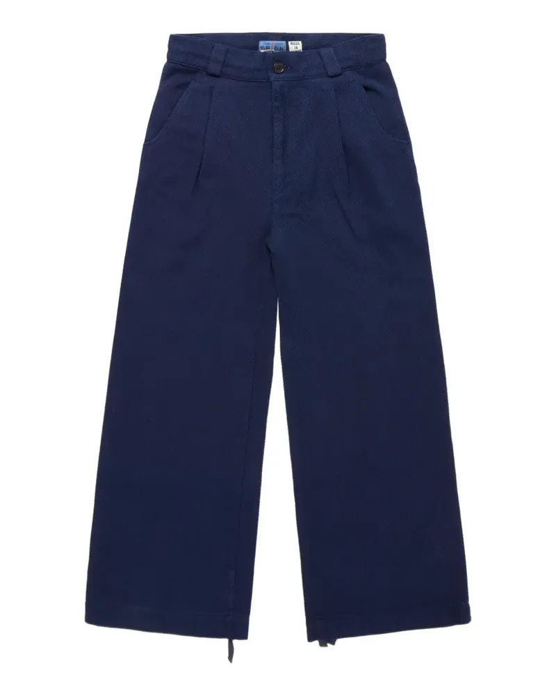 Blue Blue Japan Sashiko tucked trousers - Blau Blau