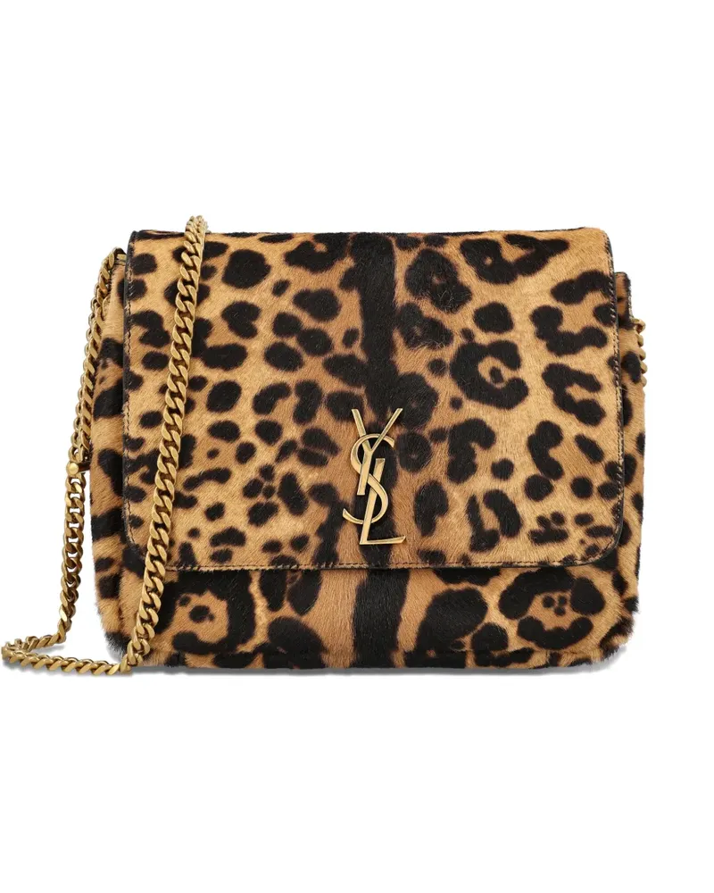 Saint Laurent Kate Schultertasche mit Animal-Print - Braun Braun