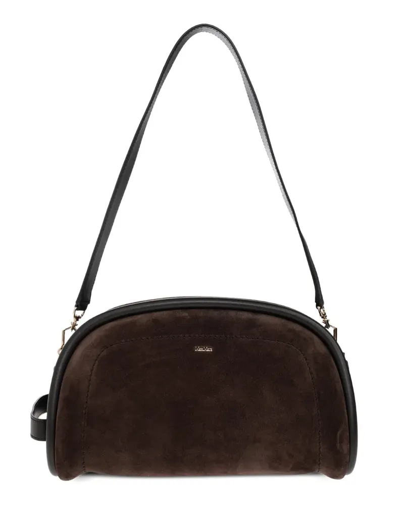 Max Mara Handtasche aus Wildleder und Leder - Dunkelbraun Braun