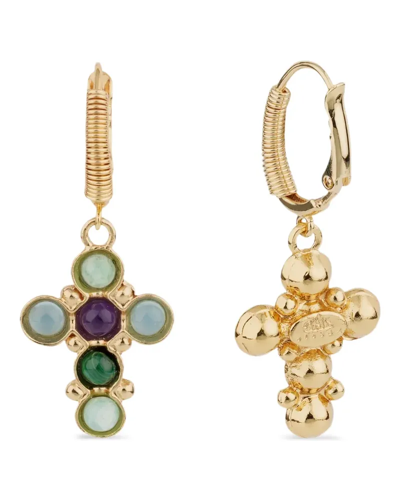 Gas Bijoux Tao Cruzita cross earrings - Gold Gold
