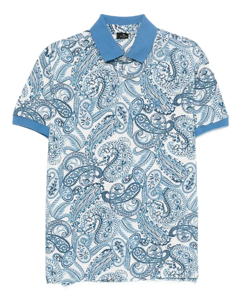 Etro Poloshirt mit Paisleymuster - Blau Blau