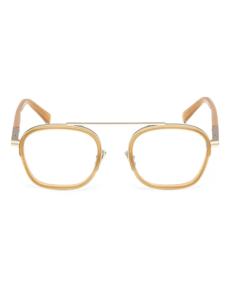 Ermenegildo Zegna Brille mit geometrischem Gestell - Gelb Gelb